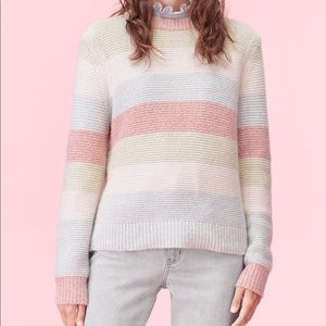 La Vie By Rebecca Taylor Pastel Striped Merino Sweater